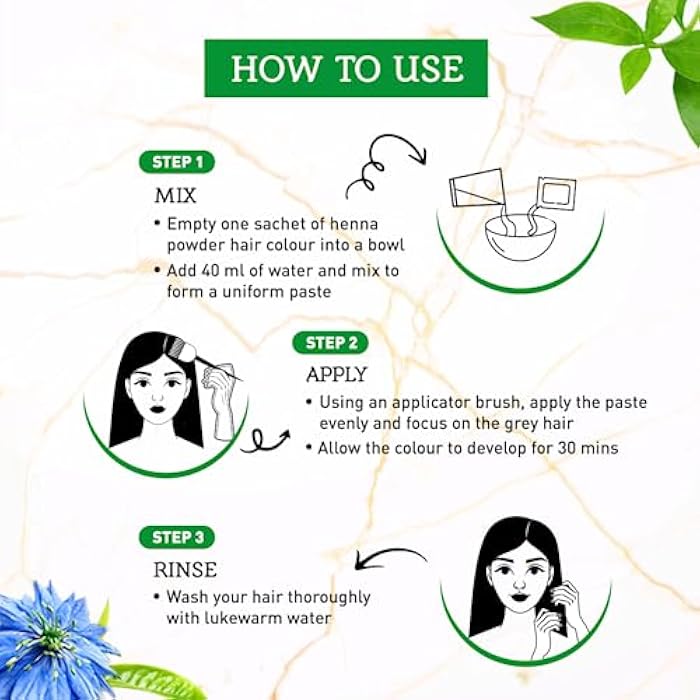 Vatika Naturals Dabur Henna Haircolor, Black, 10 gm (Pack of 2) - Image 5